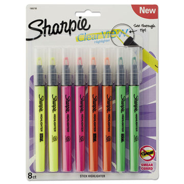 Sharpie® Clearview Pen-style Highlighter, Assorted Ink Colors, Chisel Tip, Assorted Barrel Colors, 8-pack freeshipping - TVN Wholesale